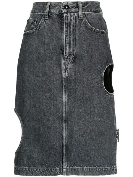  Off-white Meteor Denim Pencil Skirt - Blue 