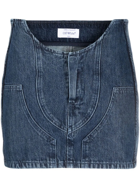  Off-white Motorcycle Hole Miniskirt - Blue 