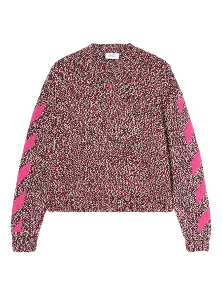  Off-white Mouline Arrow Crew-neck Sweater - Pink 