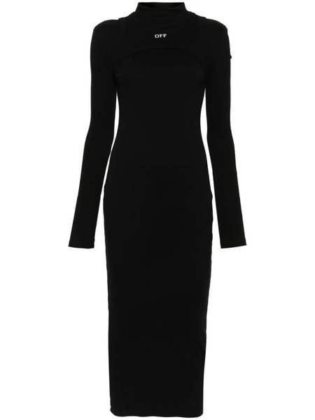  Off-white Off Stamp Rib Round Dress - Black 