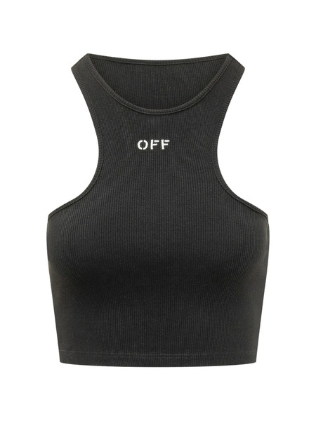  Off-white Off-stamp Ribbed Top - Black 