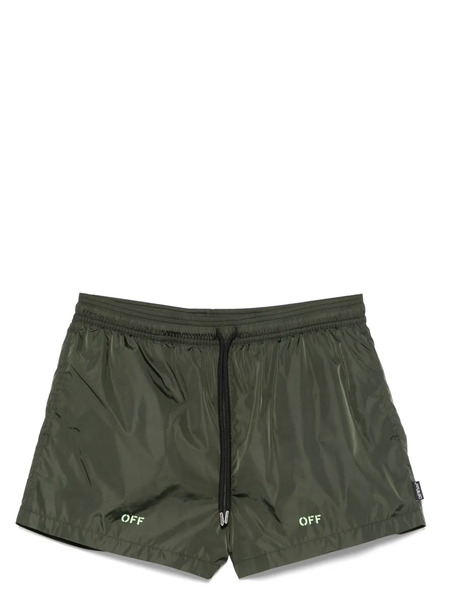  Off-white Off Stamp Swim Shorts - Green 