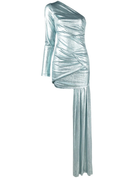  Off-white One-shoulder Minidress - Blue 