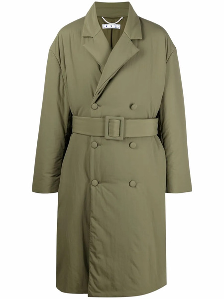  Off-white Padded Double-breasted Coat - Green 