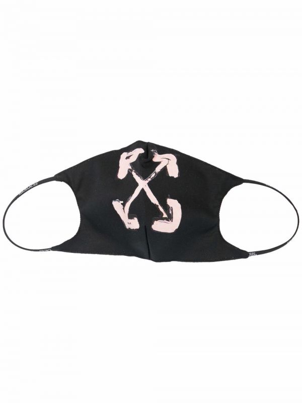  Off-white Painted Arrows Motif Face Mask - Black 
