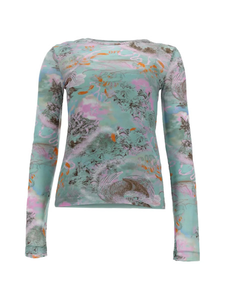  Off-white Patterned Top - Blue 
