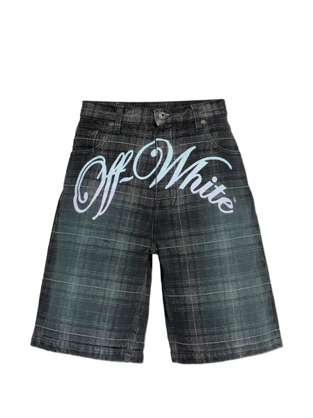  Off-white Plaid Shorts - Black 