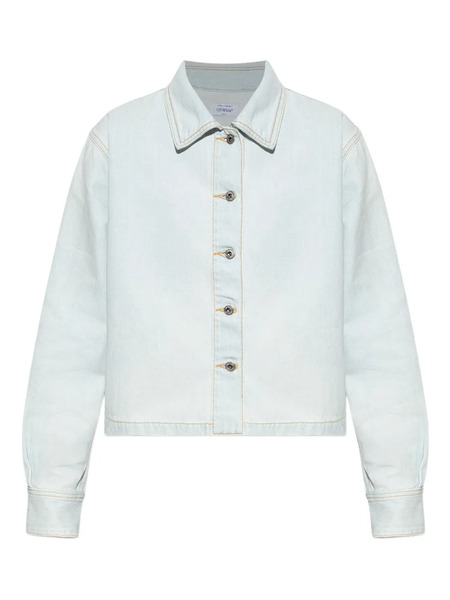  Off-white Pocket Denim Shirt - Blue 