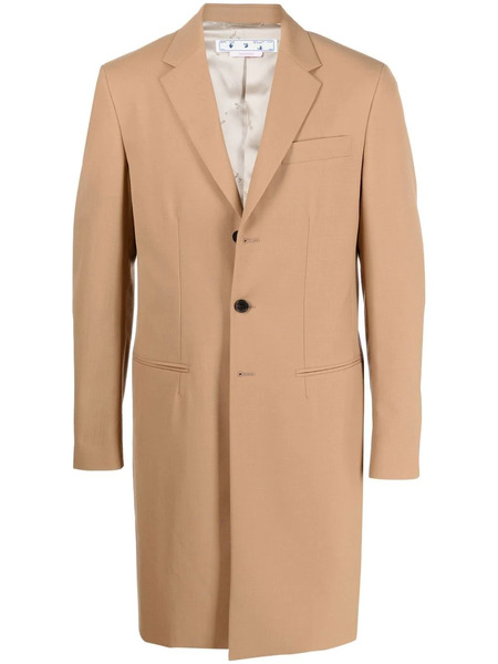  Off-white Ponte Single-breasted Slim-fit Coat - Neutrals 