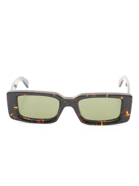  Off-white Pre-owned 2021 Arthur Rectangle-frame Sunglasses - Brown 