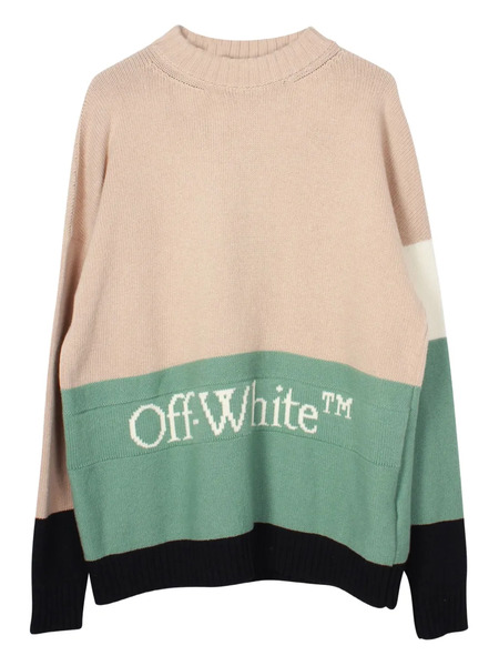  Off-white Pre-owned Colour-block Wool Sweater - Neutrals 