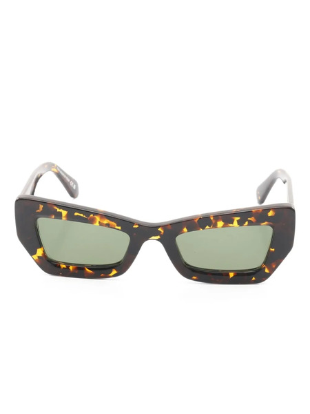  Off-white Pre-owned 20s Tortoishell-pattern Geometric Sunglasses - Brown 