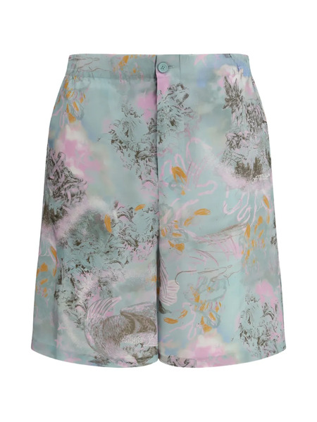  Off-white Printed Bowling Shorts - Blue 