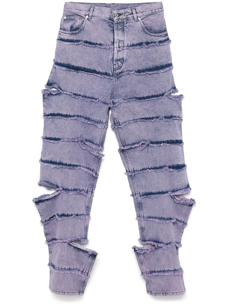  Off-white Punk Striped Jeans - Purple 