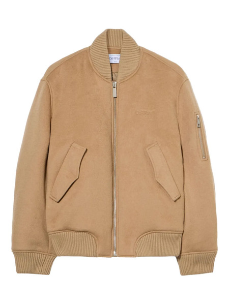  Off-white Quote Bomber Jacket - Brown 