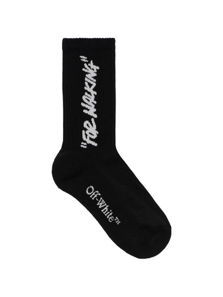  Off-white Quote Mid-calf Socks - Black 