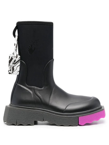  Off-white Rainboot Sponge Ankle Boots - Black 