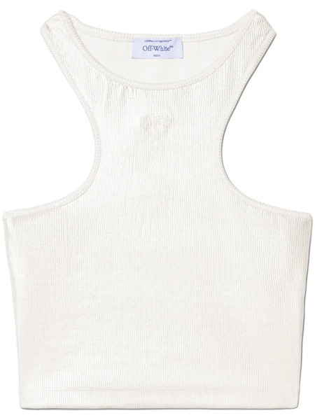  Off-white Ribbed Crop Top 