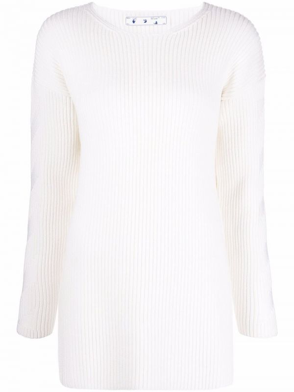  Off-white Ribbed-knit Wool Jumper 