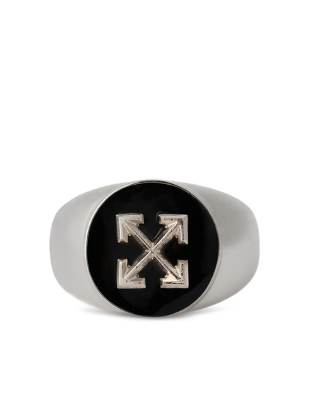  Off-white Round Arrow Signet Ring - Silver 