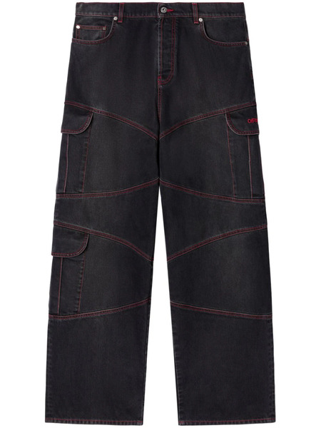  Off-white Script Samurai Straight Jeans - Black 