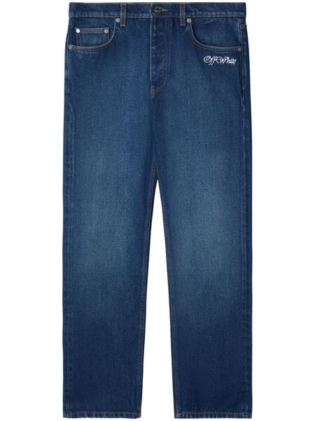  Off-white Script Tapered Jeans - Blue 