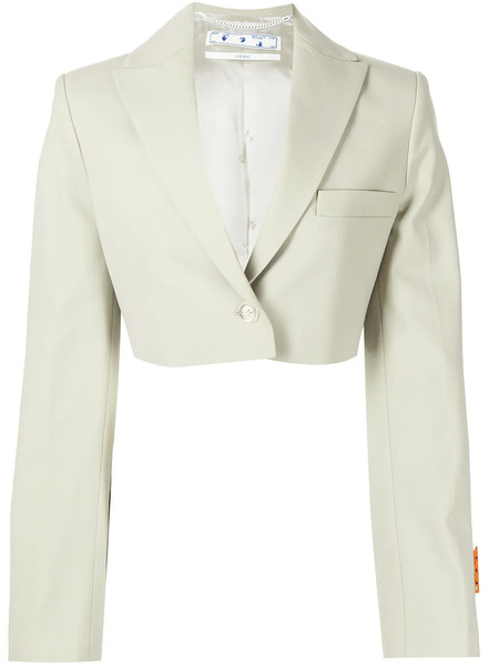  Off-white Single-breasted Cropped Blazer - Neutrals 