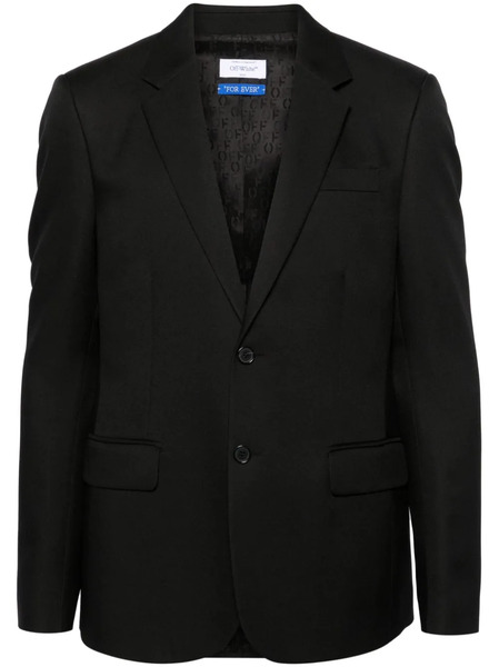  Off-white Single-breasted Twill-weave Blazer - Black 
