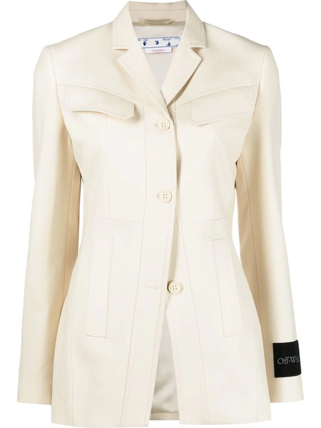  Off-white Single-breasted Wool Blazer - Neutrals 