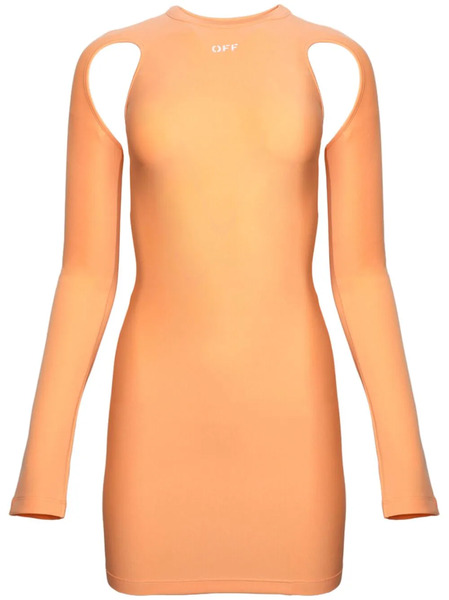  Off-white Sleek Cut-out Minidress - Orange 
