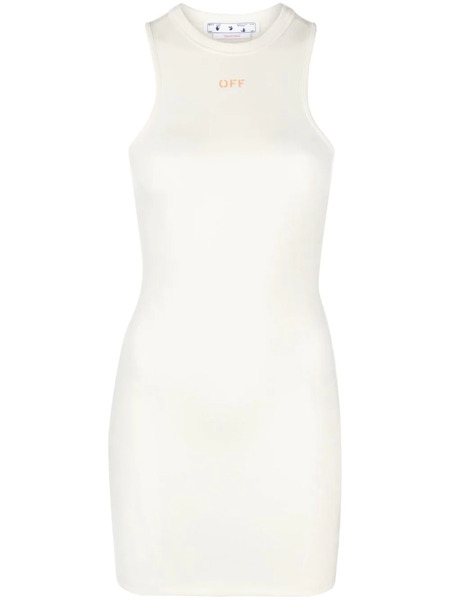  Off-white Sleek Rowing Logo-print Minidress 