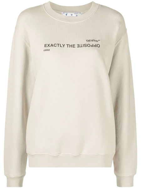  Off-white Slogan-print Sweatshirt - Neutrals 