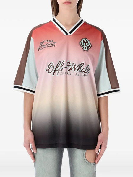  Off-white Soccer V-neck T-shirt - Pink 