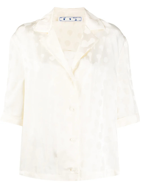  Off-white Splatter-effect Polka Dot Top - Neutrals 