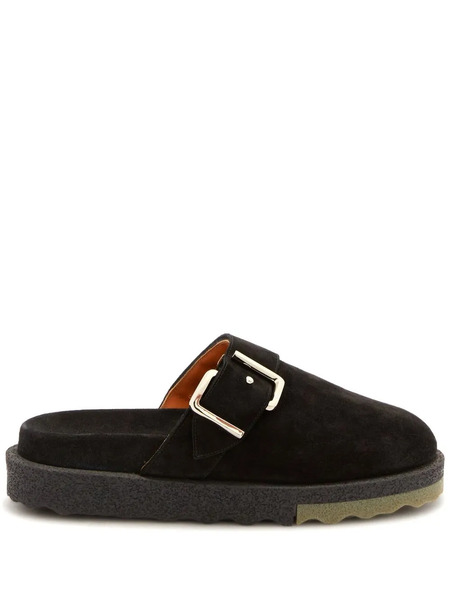  Off-white Spongesole Suede Slippers - Black 