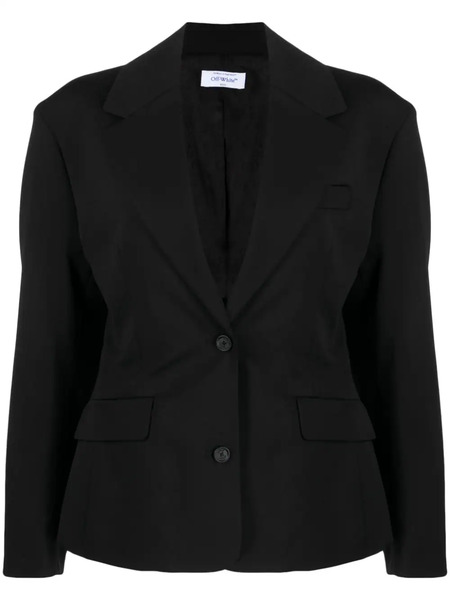  Off-white Stretch-wool Tailored Blazer - Black 