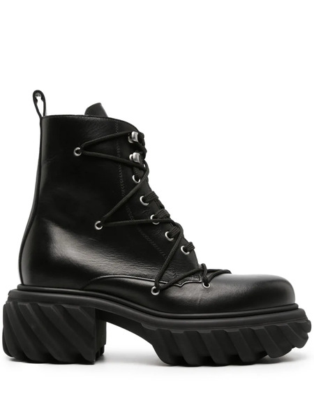  Off-white Tractor Motor Leather Boots - Black 