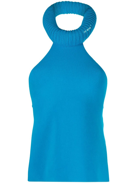  Off-white Tubular Open-back Top - Blue 