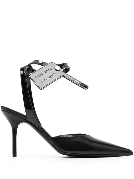  Off-white Varnish 95mm Pumps - Black 