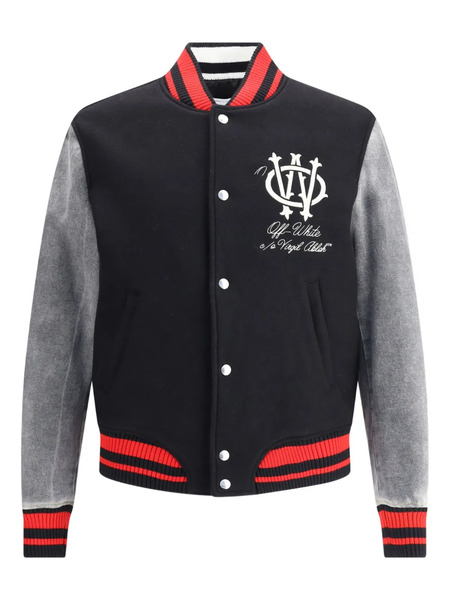  Off-white Varsity Buttoned Jacket - Black 