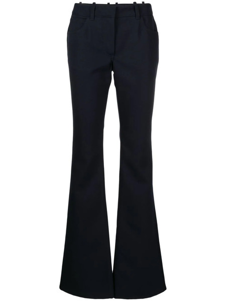  Off-white Virgin Wool Flared Trousers - Blue 
