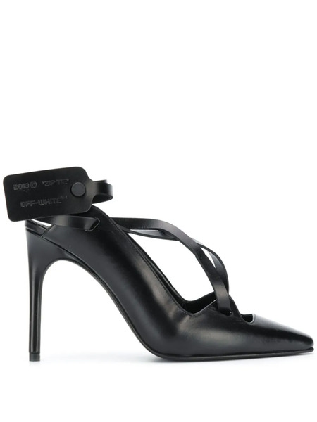  Off-white Warped Leather Pumps - Black 