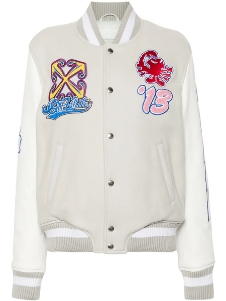  Off-white Wo Varsity Bomber Jacket - Grey 