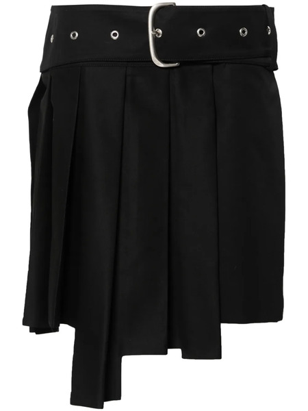  Off-white Wraparound Pleated Mini Skirt - Black 