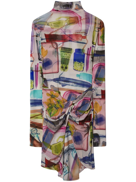  Off-white X-ray-print Twist-detail Minidress - Neutrals 