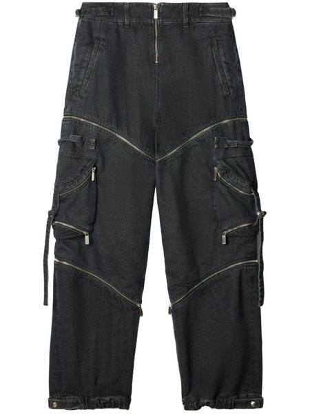  Off-white Zip Denim Cargo Pants - Grey 