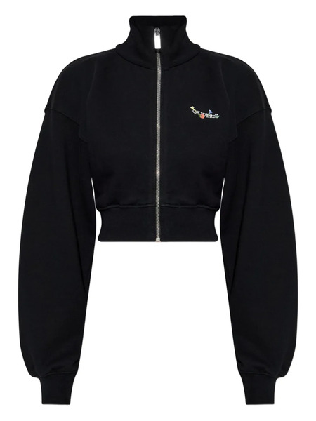  Off-white Zip Floral Knitwear - Black 