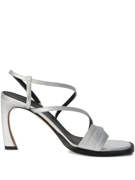  Off-white Zip Tie Loop Sandals - Silver 