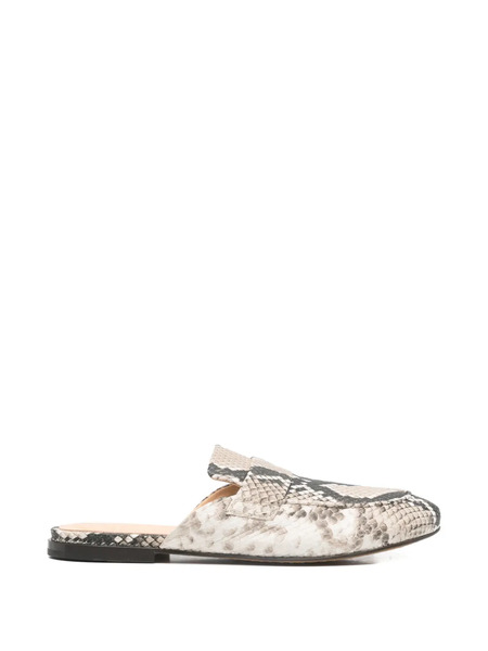  Officine Creative Blair Snakeskin-effect Flat Mules - Neutrals 