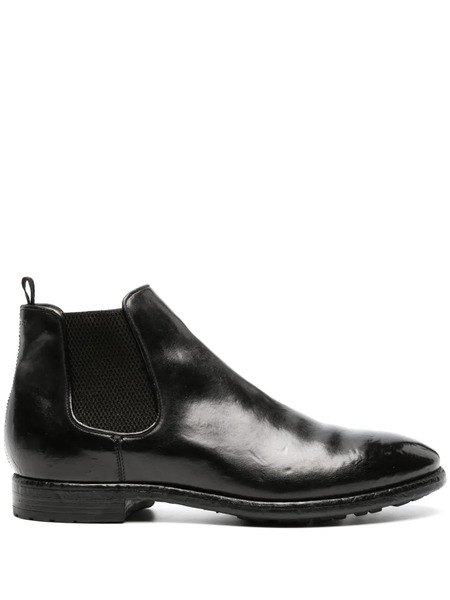  Officine Creative Polished Leather Chelsea Boots - Black 